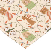 かわいい猫たち犬の休日クリスマスライトイエロー ミディアムテーブルランナー (コーナー)