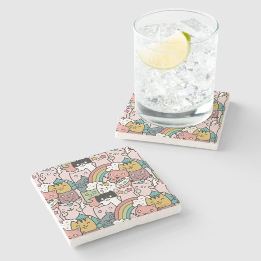 かわいい猫たち石器|過去記事 ストーンコースター (横)