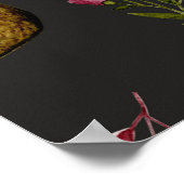 かわいい猫たち花水彩柄 ポスター (角)