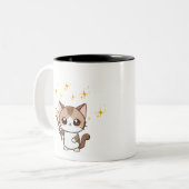 かわいい猫たち魔法ウォンドスターズ ツートーンマグカップ (正面左)