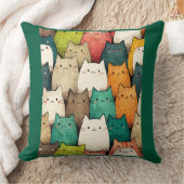 かわいい猫たち鮮やか|過去記事 クッション (ブランケット)