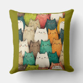 かわいい猫たち鮮やか|過去記事 クッション (裏面)