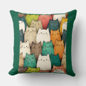 かわいい猫たち鮮やか|過去記事 クッション (正面)