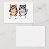 かわいい猫たち2匹ありがとう ノートカード (正面/裏面)