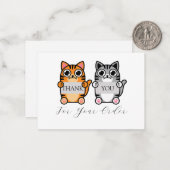 かわいい猫たち2匹ありがとう ノートカード (正面/裏面インサイチュ)