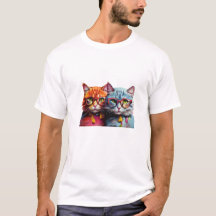 かわいい猫たち2匹Tシャツ