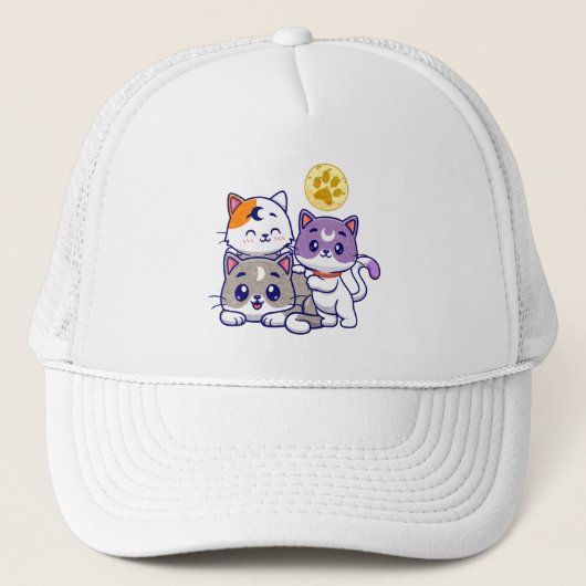 かわいい猫たち3匹 キャップ (正面)