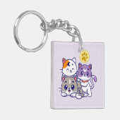 かわいい猫たち3匹 キーホルダー (正面左)
