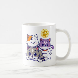 かわいい猫たち3匹 コーヒーマグカップ