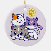 かわいい猫たち3匹 セラミックオーナメント (裏面)