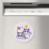 かわいい猫たち3匹 マグネット (インサイチュ (食洗機))