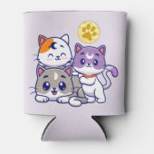 かわいい猫たち3匹 缶クーラー (正面)