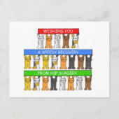 かわいい猫たち、お尻手術から素早く回復 ポストカード (正面)