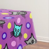 かわいい猫たち – すみれ色の小さなテーブルクロス テーブルクロス (インサイチュ)