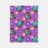 かわいい猫たち – すみれ色の小フリースブランケット フリースブランケット (正面)