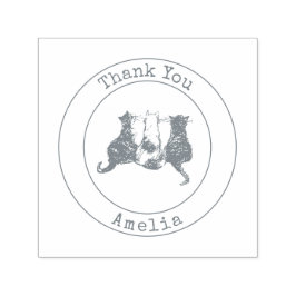 かわいい猫たち、スタンプを押して セルフインキングスタンプ