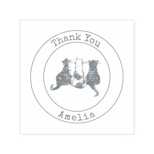 かわいい猫たち、スタンプを押して セルフインキングスタンプ (デザイン)