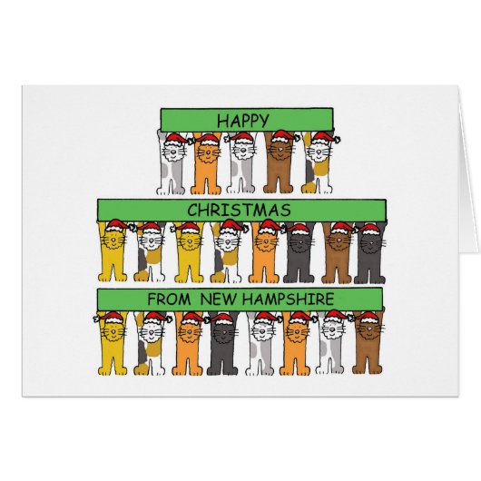 かわいい猫たち、ニューハンプシャー州ハッピークリスマス (正面横)