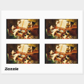 かわいい猫たち、ピアノを歌う子猫たち 長方形シール (シート)