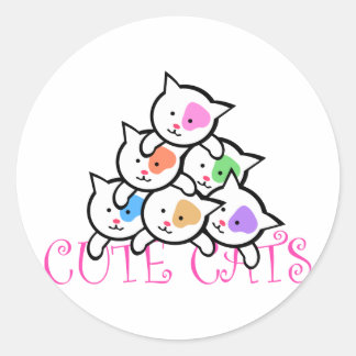 かわいい猫たち ラウンドシール