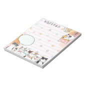 かわいい猫たち – 前足でピンク色の背景 ノートパッド (回転)