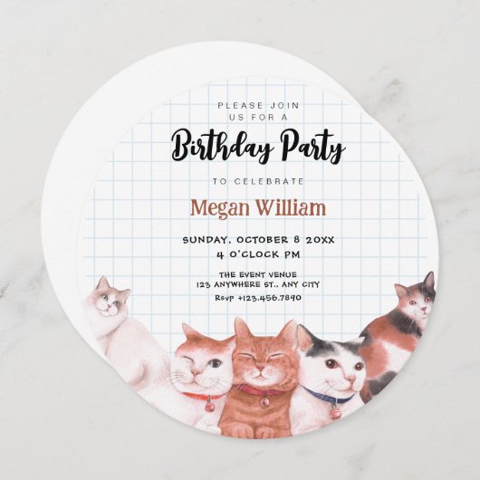 かわいい猫たち 招待状 (正面/裏面)