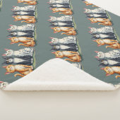 かわいい猫たち、明るい灰色の緑に見える シェルパブランケット (3/4)