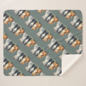 かわいい猫たち、明るい灰色の緑に見える シェルパブランケット (正面(横))