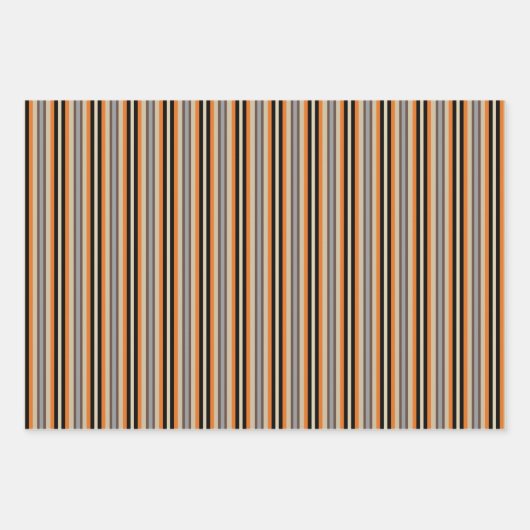 かわいい猫たち|水玉模様とストライプ ラッピングペーパーシート (正面3)