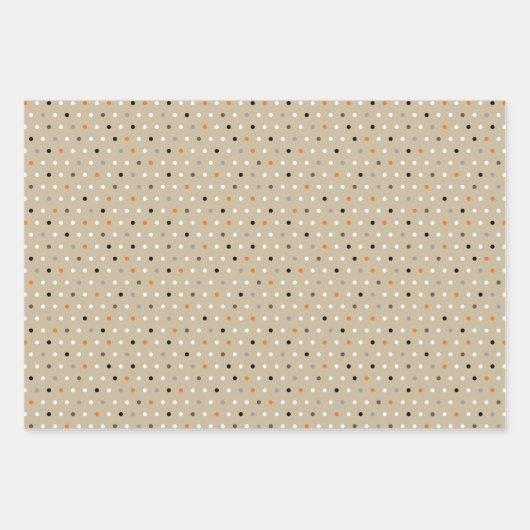 かわいい猫たち|水玉模様とストライプ ラッピングペーパーシート (正面2)