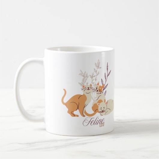 かわいい猫たち – 猫かわいいマグカップ コーヒーマグカップ (左)