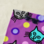 かわいい猫たち – 紫のビーチタオル ビーチタオル (インサイチュ)