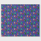 かわいい猫たち – 醜いクリスマスセーター海軍 ラッピングペーパー (フラット)