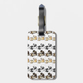 かわいい猫ちゃんの荷物のラベル ラゲッジタグ (裏面縦)