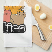 かわいい猫ちゃんデザイン – かわいい猫アート キッチンタオル (四つ折り)