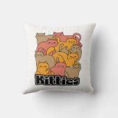 かわいい猫ちゃんデザイン – かわいい猫アート クッション (裏面)