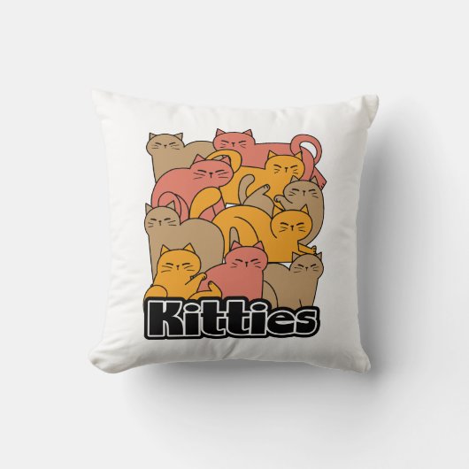 かわいい猫ちゃんデザイン – かわいい猫アート クッション (正面)