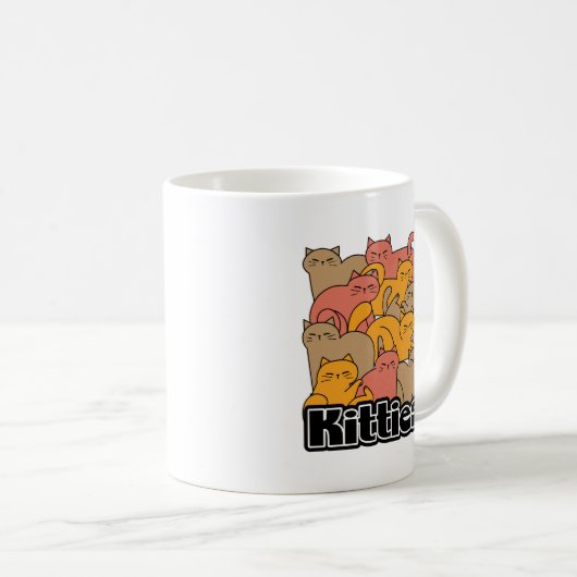 かわいい猫ちゃんデザイン – かわいい猫アート コーヒーマグカップ (正面右)