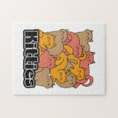 かわいい猫ちゃんデザイン – かわいい猫アート ジグソーパズル (横)