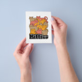 かわいい猫ちゃんデザイン – かわいい猫アート チラシ (手)