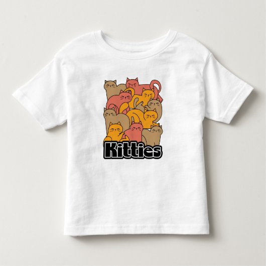 かわいい猫ちゃんデザイン – かわいい猫アート トドラーTシャツ (正面)