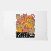 かわいい猫ちゃんデザイン – かわいい猫アート ドアマット (正面)