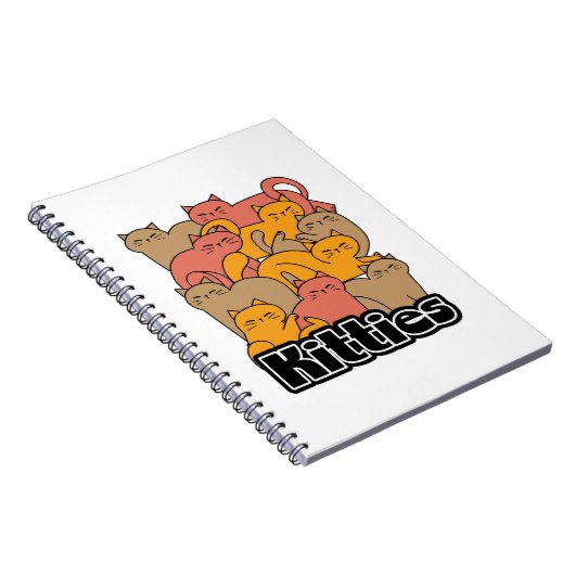 かわいい猫ちゃんデザイン – かわいい猫アート ノートブック (右側)