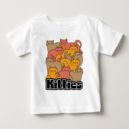 かわいい猫ちゃんデザイン – かわいい猫アート ベビーTシャツ (正面)