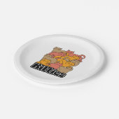 かわいい猫ちゃんデザイン – かわいい猫アート ペーパープレート (アングル)