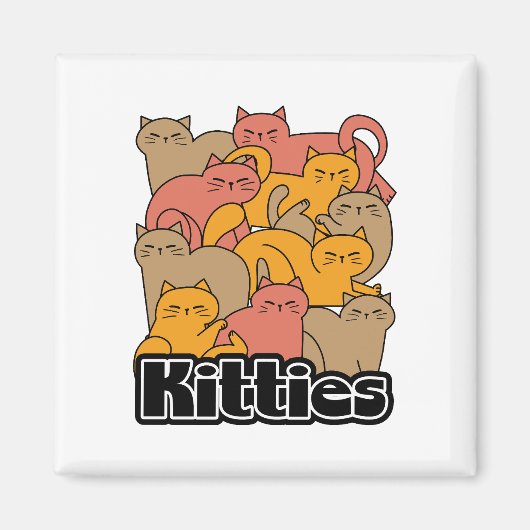 かわいい猫ちゃんデザイン – かわいい猫アート マグネット (正面)