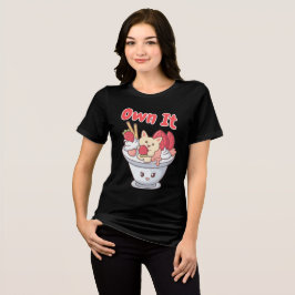 かわいい猫といちごのアイスクリーム トライブレンドＴシャツ