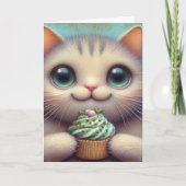 かわいい猫とかじのカップケーキ すべての機会に カード (正面)