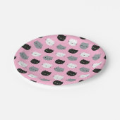 かわいい猫とかわいい子猫（ピンク） ペーパープレート (アングル)