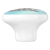 かわいい猫とさくらんぼの花ターコイズ女子 セラミックノブ (側面)